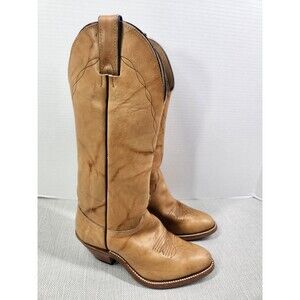 Abilene 7 M Western Tan Boots Leather Cowboy Pull On